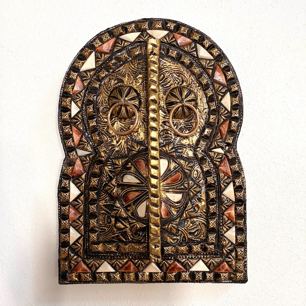 Handmade Bone Inlay Moroccan Arc Hidden Mirror